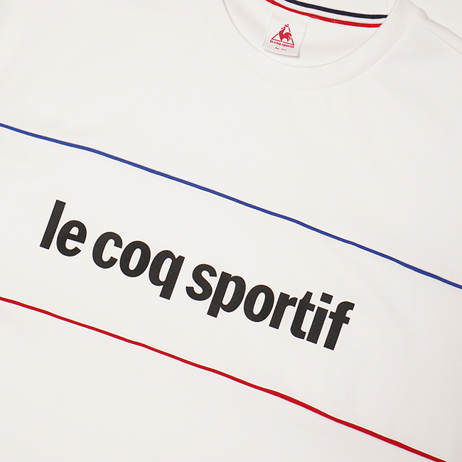 le coq sportif 法國公雞牌韓國潮流胸前撞色品牌印花短袖T恤 男女-白