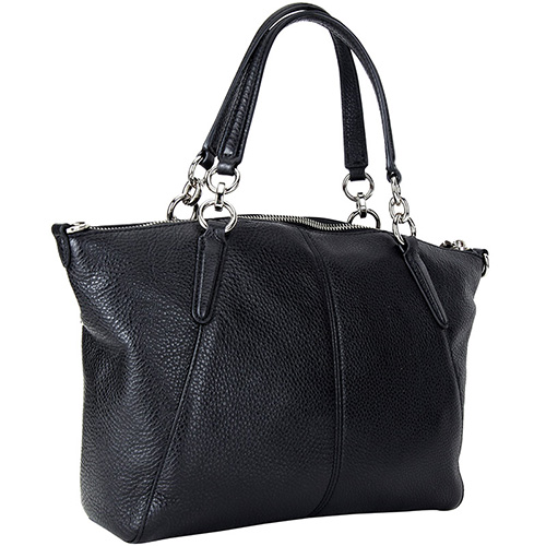 COACH 全皮鉚釘繁星貼飾手提/斜背托特包 黑色