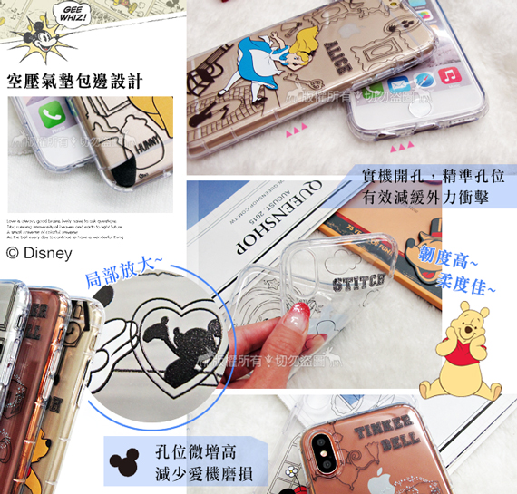 迪士尼授權 iPhone 8/iPhone 7 4.7吋 簡約線條空壓手機殼(愛麗絲)