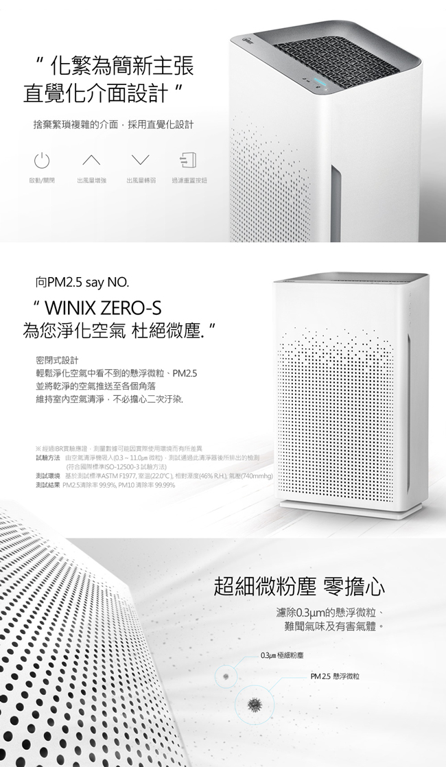 WINIX 17坪 自動除菌離子空氣清淨機 ZERO-S 家庭全淨化版