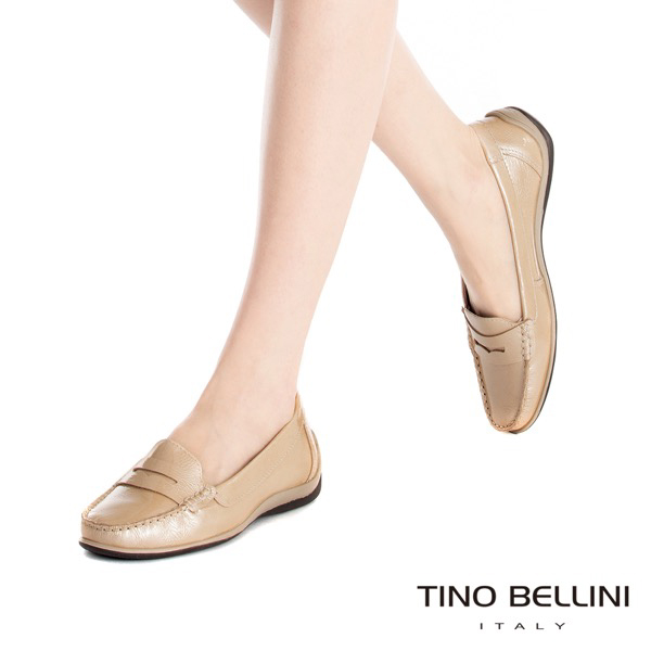 Tino Bellini 巴西進口經典復刻漆皮休閒莫卡辛鞋 _ 亮白