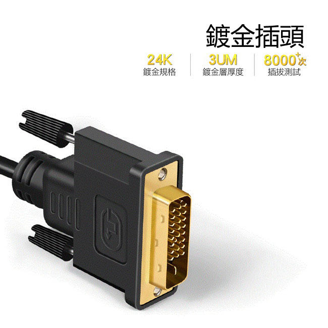 LineQ DVI(24+1) 轉 VGA 15cm轉接線DVI(公) to VGA(母)