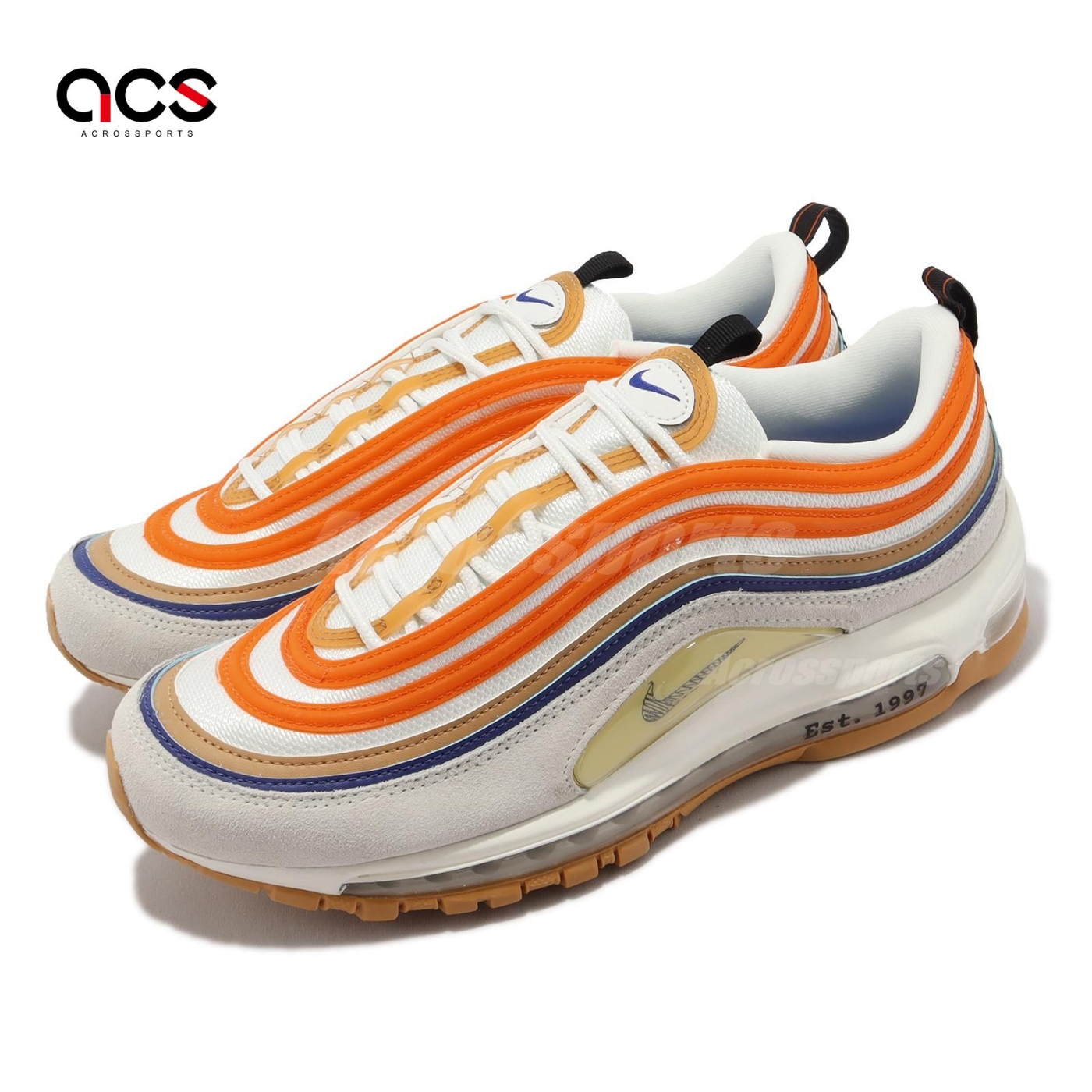 Nike 休閒鞋Air Max 97 SE 男鞋白橘藍氣墊反光Frank Rudy DV2619-100