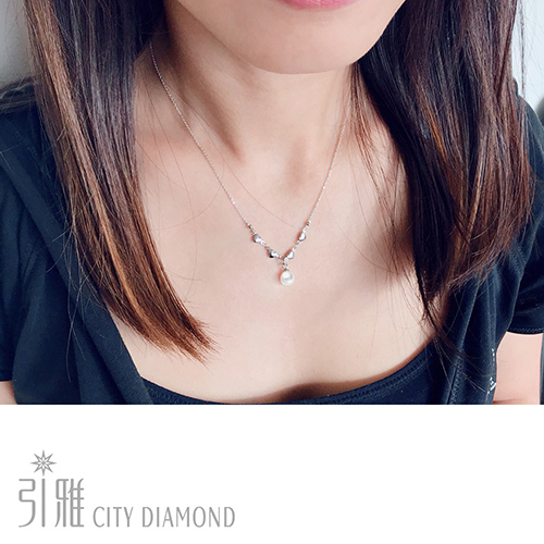 City Diamond 引雅【東京Yuki系列】日本AKOYA珍珠7.5-8.5愛心項鍊