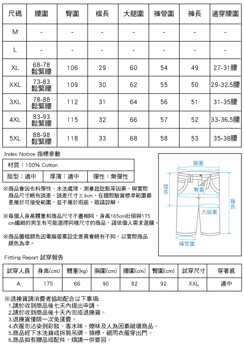 棉質水洗五分工作短褲 三色-HeHa