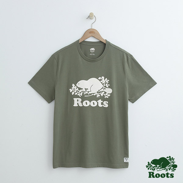 男裝Roots 庫柏海狸短袖T恤-綠