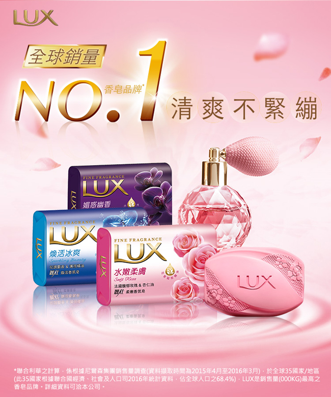 LUX麗仕 香氛皂水嫩柔膚 80Gx6入