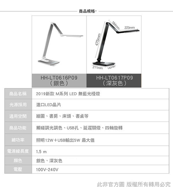 Panasonic國際牌 2019新款 M系列 LED無藍光檯燈