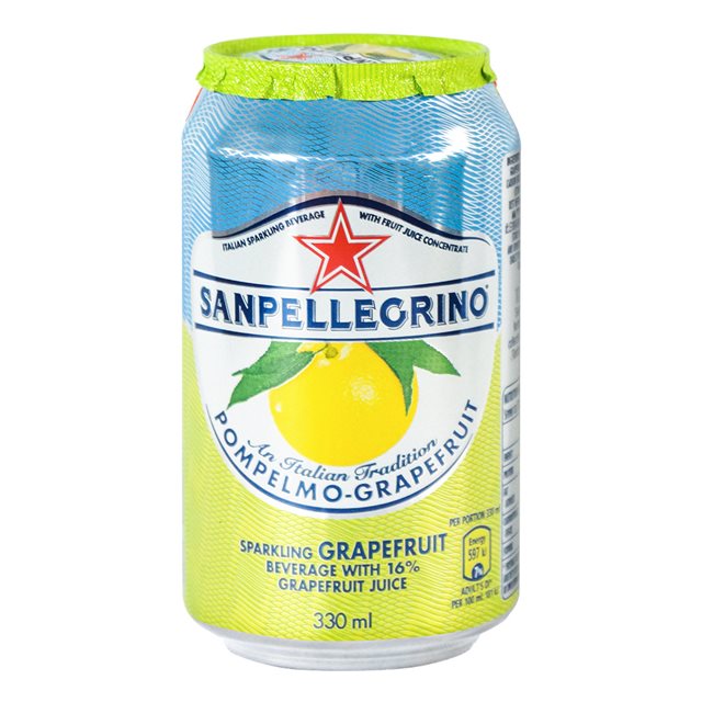 S.Pellegrino 聖沛黎洛 氣泡水果飲料 罐裝-葡萄柚口味(330mlx6入)