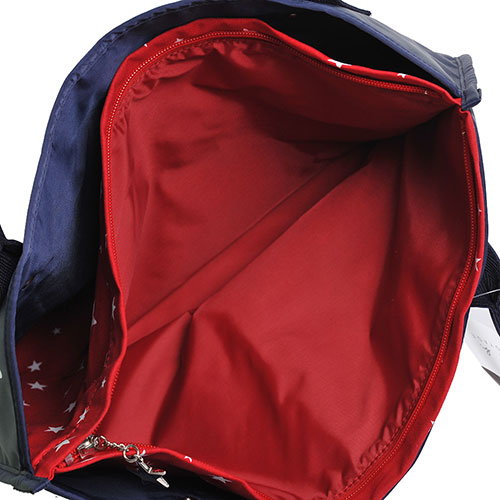 agnes b. 繽紛星星內裡品牌字母b LOGO水餃包(大/深藍/紅)