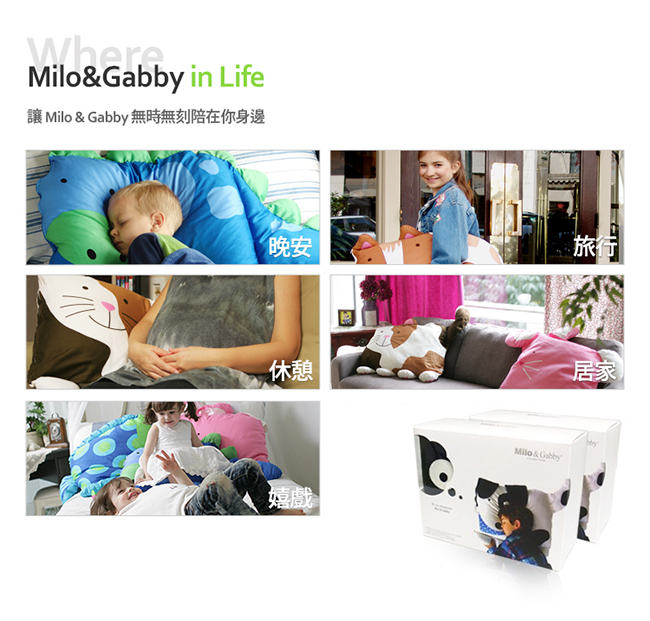 Milo&Gabby 動物好朋友-超細纖維防蹣大枕心+枕套組(DYLAN恐龍)