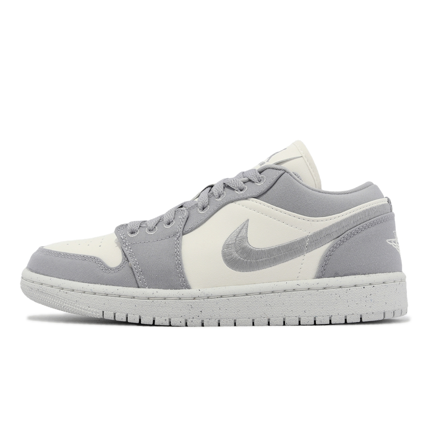 Nike Wmns Air Jordan 1 Low SE 女鞋鋼灰白帆布刺繡AJ1 DV0426-012