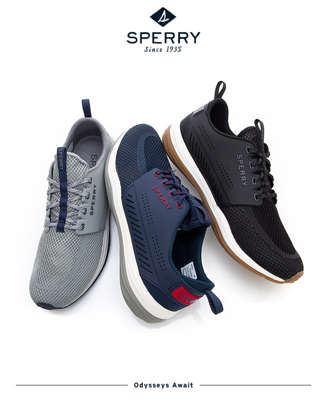 SPERRY 7 SEAS全方位防潑水休閒鞋(男款)-鐵灰