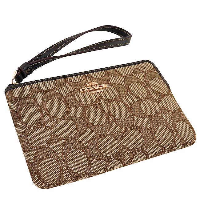 【平均一件$809】COACH 咖啡色大C織紋手拿包+黑色大C織紋手拿包