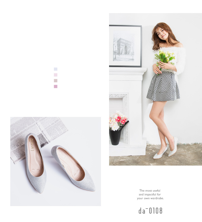 DIANA 漫步雲端焦糖美人款—進口鑽石紋布亮眼高跟鞋-白銀