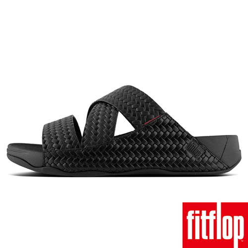 FitFlop CHI TMSLIDES IN WOVEN EMBOSSED 黑