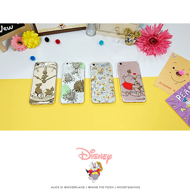iPhone 8/7 海外限定 迪士尼 PC金箔透明 硬殼4.7吋-小仙女