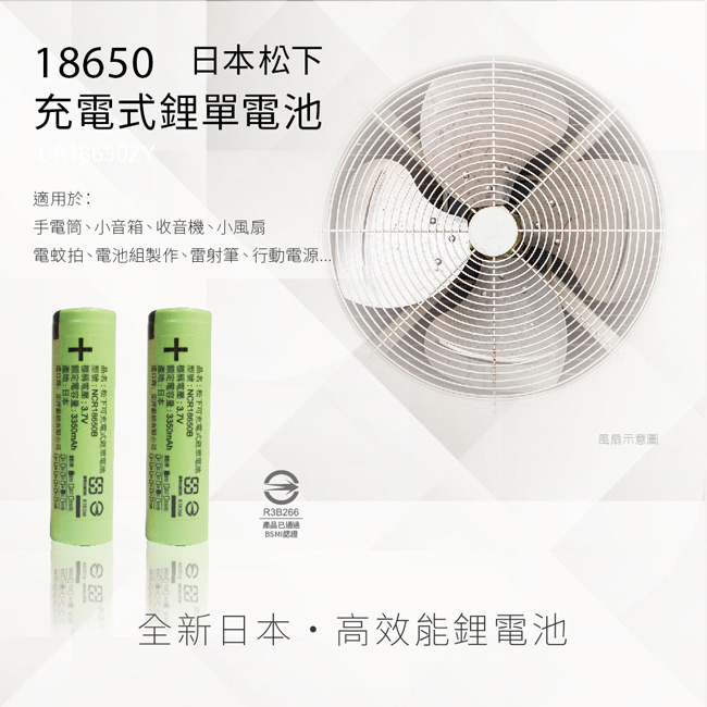 【日本松下原裝正品】18650充電式鋰單電池 3350mAh 2入+收納防潮盒