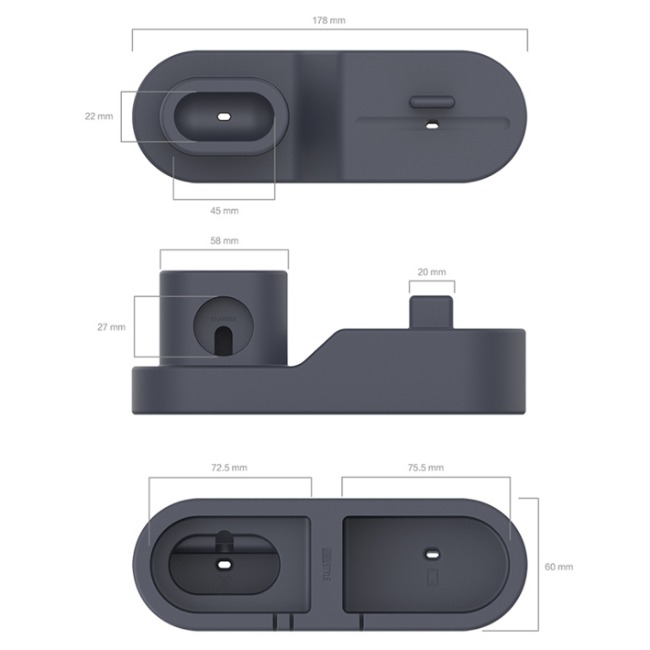 AHAStyle AirPods.watch.iPhone三合一矽膠充電底座