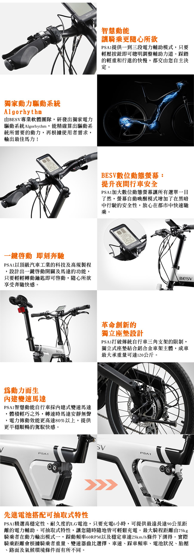 《BESV》PSA1 智慧動能電動自行車 20吋 黃色 E-BIKE