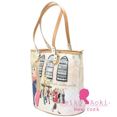Reiko Aoki 青木禮子Grandcentral菱格側肩布包-白色