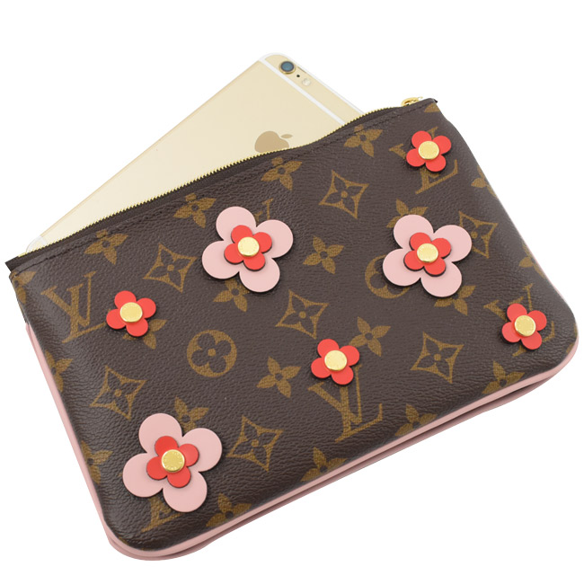 LV M63905 Pochette 小花裝飾雙層斜背鍊包