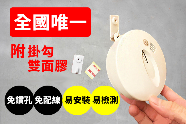 【防災專家】中美牌台灣製造住宅用火災警報器 偵煙型 壁掛吸頂兩用