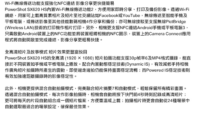 Canon PowerShot SX620 HS輕巧小相機(中文平輸)