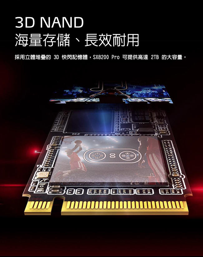 ADATA威剛 XPG SX8200Pro 512G M.2 2280 PCIe SSD