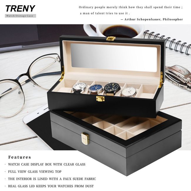 TRENY 高質感木質手錶收納盒