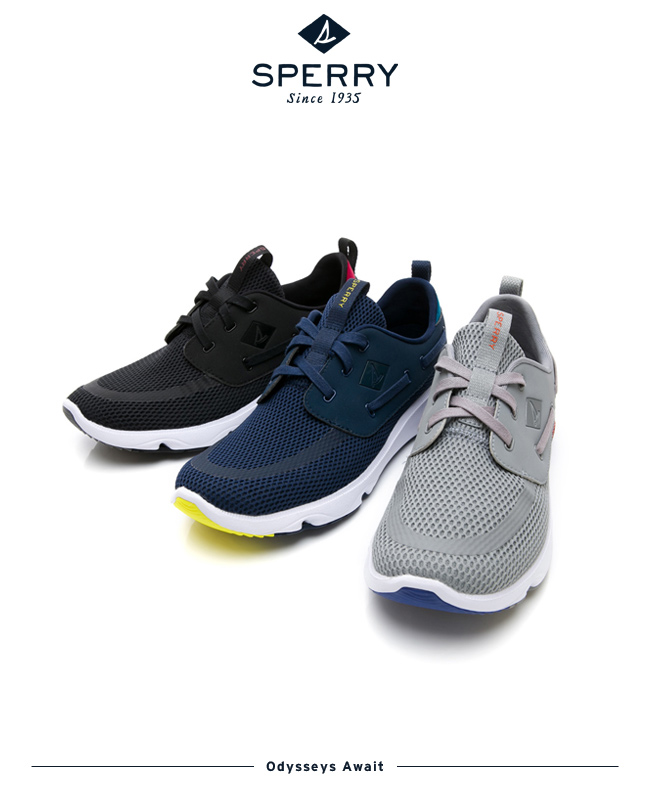 SPERRY 7SEAS亮眼撞色休閒機能鞋(中性款)-灰