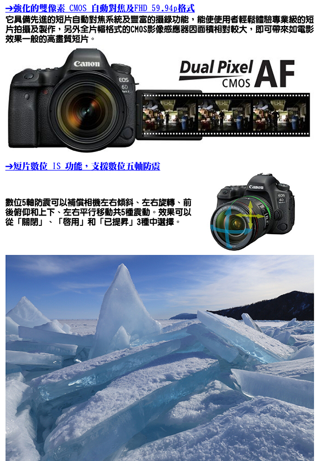 【快】CANON 6D Mark II+24-105mm STM 單鏡組*(中文平輸)