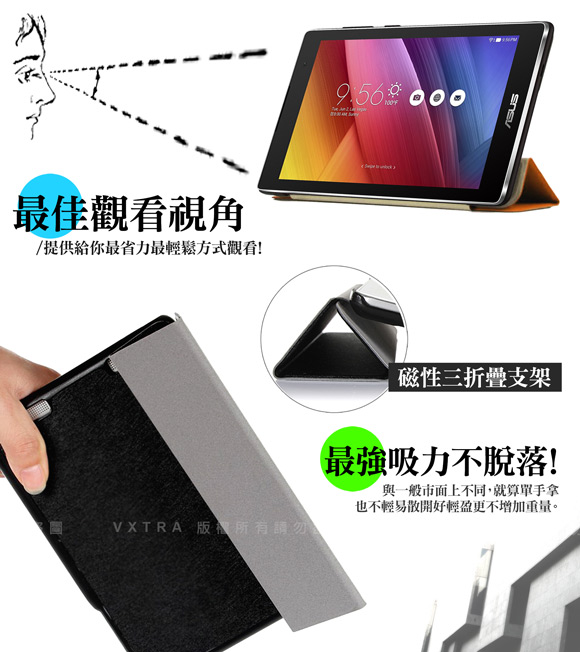 VXTRA ASUS ZenPad 3S 10 Z500KL 經典皮紋平板皮套