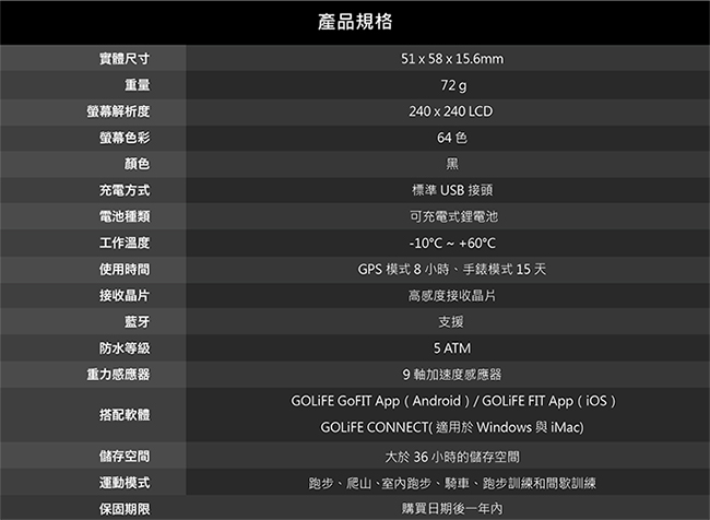 GOLiFE GoWatch X-PRO 2 全方位戶外心率GPS腕錶