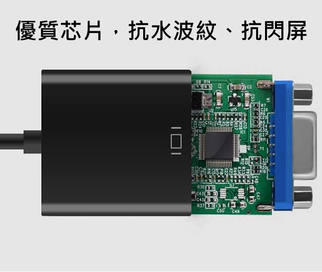 Bravo-u HDMI(公) to VGA(母) 鍍金接頭轉接器15cm (黑)