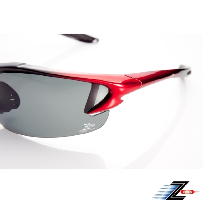 【Z-POLS】極緻巔峰黑紅漸層質感設計 搭載Polarized抗UV400偏光運動眼鏡