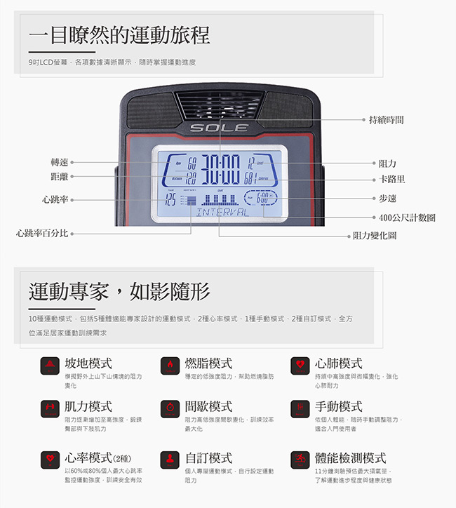 SOLE 索爾 B94 直立健身車