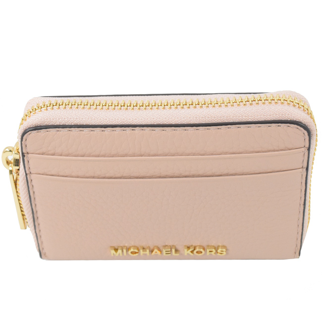 MICHAEL KORS Jet Set 牛皮ㄇ字拉鍊零錢包(芭蕾粉)