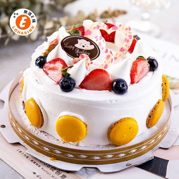 預購-樂活e棧-生日快樂蛋糕-馬卡龍幻想曲蛋糕(8吋/顆,共1顆)