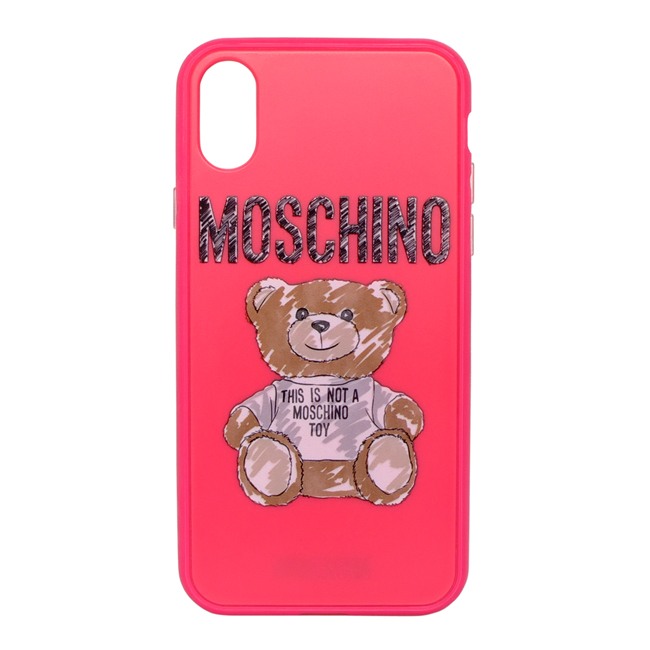 MOSCHINO 新款塗鴉熊熊I Phone X/XS 手機殼 (桃紅)