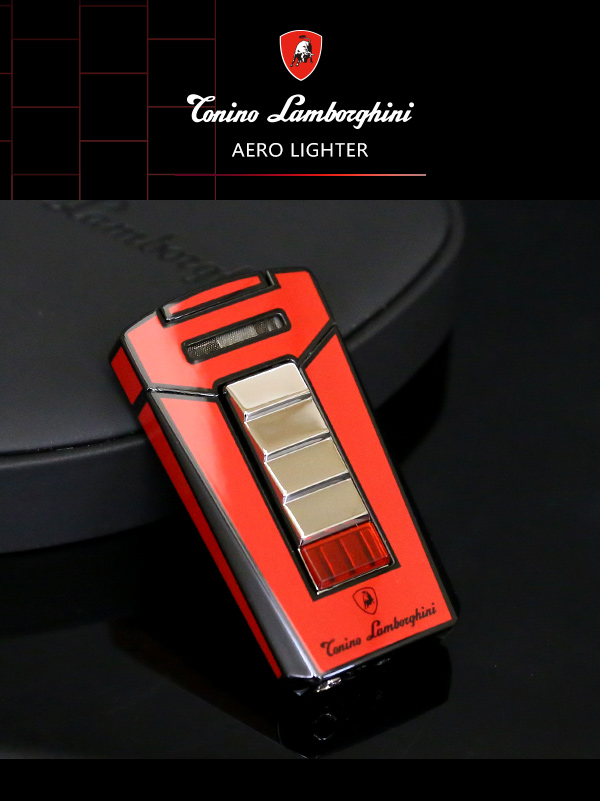 藍寶堅尼Tonino Lamborghini AERO LIGHTER 打火機(紅底黑線)