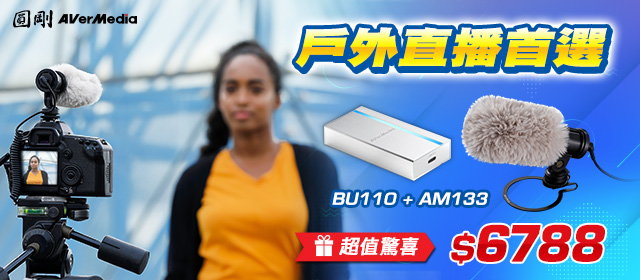 AVerMedia 圓剛 專業攝影直播套組-影像擷取器 BU110+收音麥克風 AM133