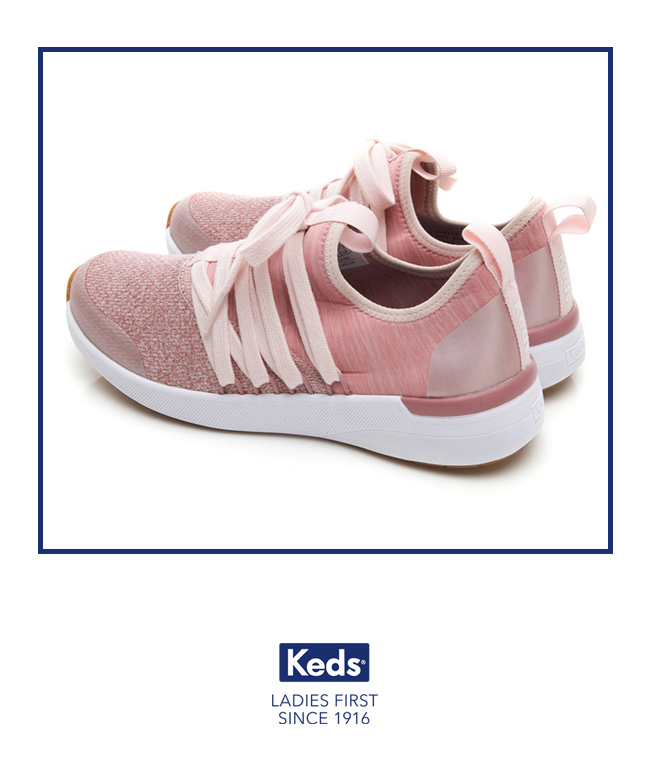 Keds Studio 完美包覆綁帶輕量休閒鞋-淺粉