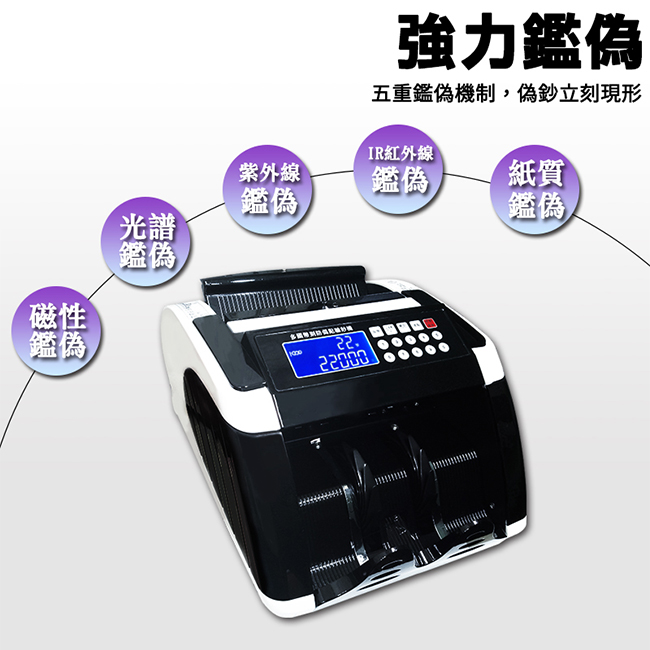 保固升級14個月【大當家 】BS-5300 銀行等級 台幣/人民幣專用點驗鈔機 超高規格5顆磁頭