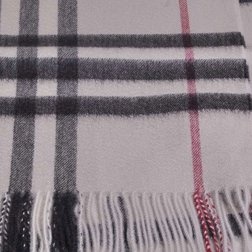 BURBERRY 經典大格紋喀什米爾羊毛圍巾(石色系/168x30)