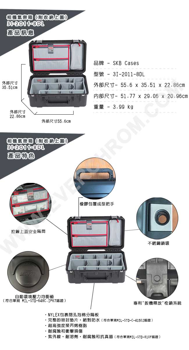 SKB Cases-相機氣密箱 3I-2011-8DL