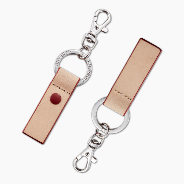 MONDAINE 瑞士國鐵 勾環真皮鑰匙圈-原色