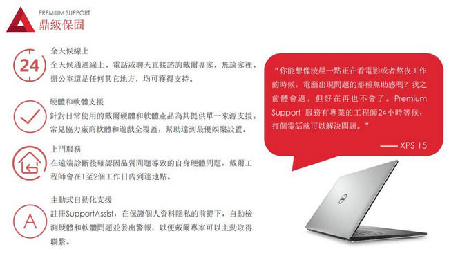 Dell XPS 15吋窄邊框筆電(i7-8750H/1TB+/128GB SSD/8G