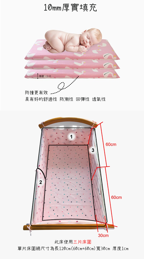 荷蘭Muslintree嬰兒床加厚防撞床圍寶寶防摔床墊