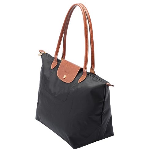 LONGCHAMP 經典 Le Pliage系列摺疊長提把水餃手提包(大-黑)